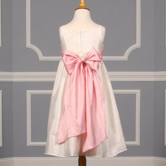 Us Angels 276L Ivory an Pink Flower Girl Dress - Picture 3 of 7